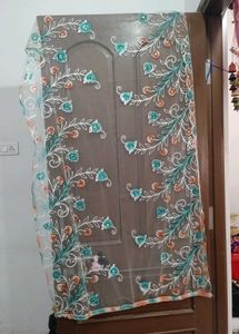 Floral Embroidered Net Dupatta