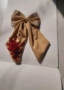 beautiful hand embroidery pearls bow