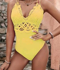 Sexy Yellow Net Bodysuit.
