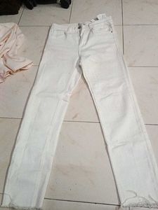 White Straight Leg Jeans