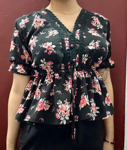 Floral Peplum Style Top