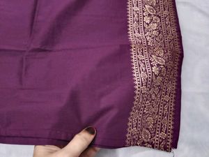 Vishudh Brand Plum Gold Kurta