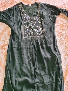 Embroidered Green Dress