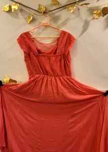 Coral Embellished Dress
