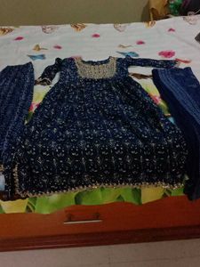 Pencil Pant With Anarkali Suit &amp; Dupatta