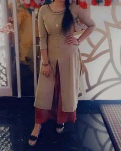 Front Slit Silk Kurti !!