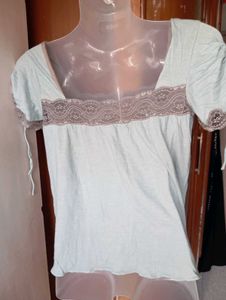 Cute Lace Trim Top