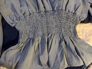 Greyish Blue Bardot Top . NEW WITHOUT PRICE TAG