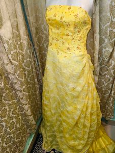 Stunning Yellow Strapless Gown