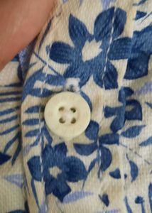 Floral Print Button-Down Tshirt For 13 Years Old