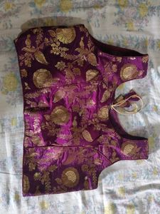 Elegant Purple Brocade Blouse
