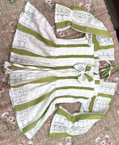 Green & White Lace Dress