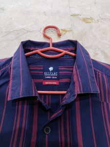 Netplay Mauva Stripes Shirt For Men.