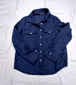 Mixxo NAVY BLUE Button-down Shirt Women