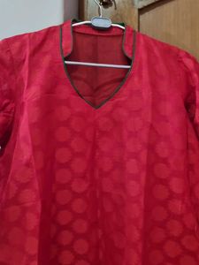 Red Printed Kurta