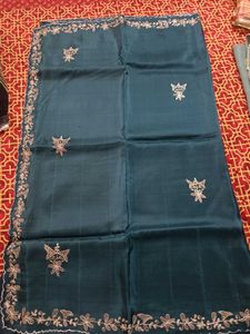 Peacock Blue Soft Silk Saree
