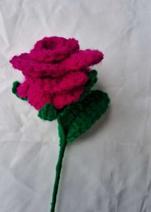 Handmade Crochet Flower Single Rose