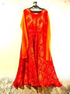 Libas Anarkali Kurta With Bandhani Print
