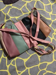 Donating Color Block Crossbody Bag Zip Damaged