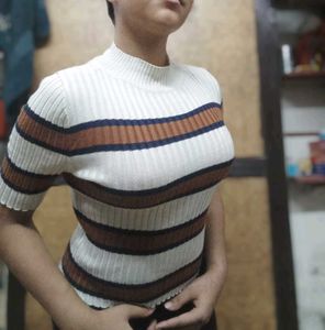 Striped Ribbed Top