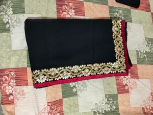 Embroidery Saree With Blouse Piece