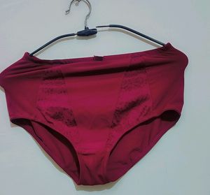 Wine Color Light Padded Bra Panty Set For 34 Bust
