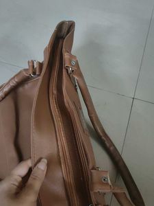 Brown Quilted handbag Big Size