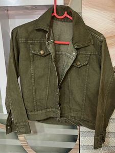 Olive Green Denim Jacket