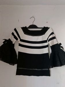 Black And White Crop Top