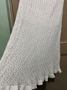 Elegant White Knit Dress