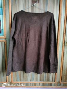 Embellished Brown Knit Top