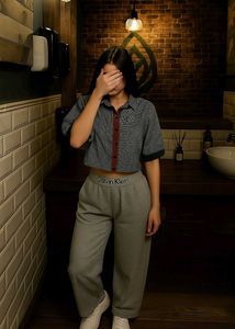 Bombay Paisley Cotton Linen Checkers Crop Top
