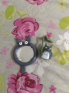 Totoro Hand Mirror & Figure 🩶 🪞