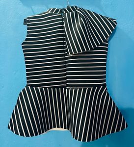 Striped Peplum Top
