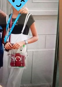 Off White Colour Jumpsuit With Black Top