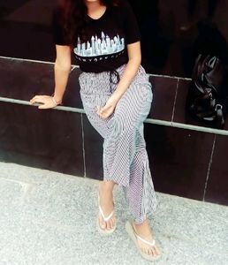 Black &amp; White Striped Pants