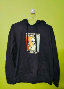 Black Graphic Print Hoodie