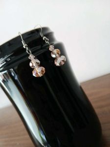 Lovely Pink Beads Necklace With Earrings