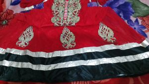 Red Black Colour Gown