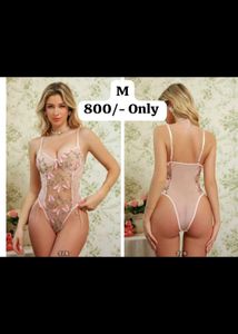 Pink Floral Embroidered Lingerie