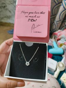 Silver Floral Star Flower Necklace