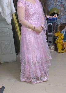 Gorgeous gown with mirror work front or back