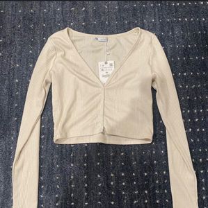 Zara Ribbed Top Size L