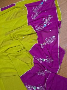 Colorful Embroidered Saree