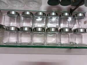 13 GLASS STORAGE JARS (CRYSTAL CLEAR)