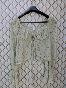 New With Tag Asthetic Korean Ruffled Crop Top