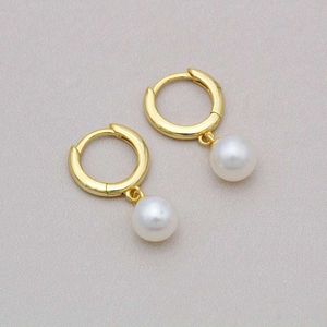 Gold Pearl Drop Earrings