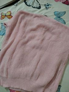 Pink Knit Button Sweater