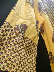 A Line Mustard Yellow Kurti With Duppata, NO PANT