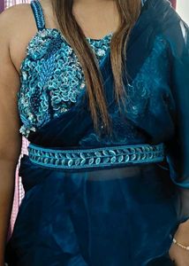 Elegant Teal Layered / Ruffle Lehnga Dress
